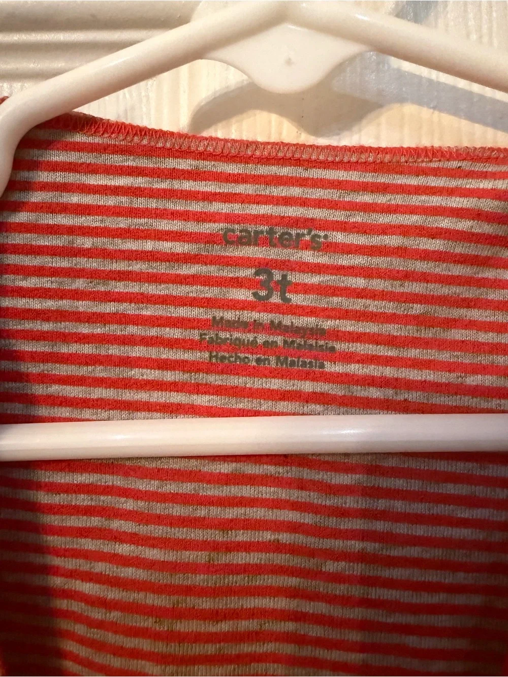 Carter's Red and Gray Striped Tank with Heart Accent
